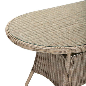 Orchard Life Bramley 6 Seat Outdoor Dining Set in Oatmeal Weave with Parasol image 11