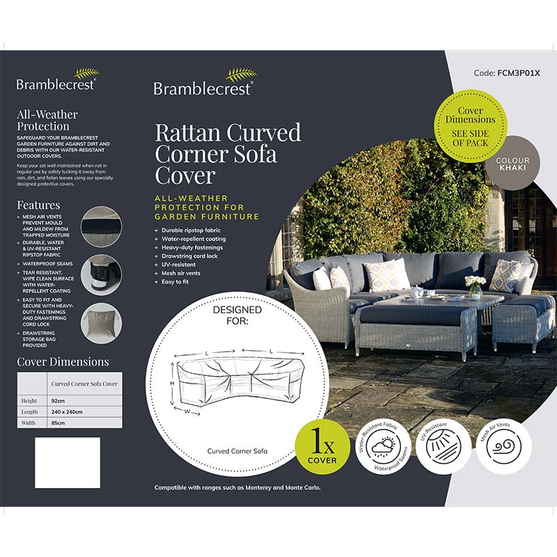 Bramblecrest Cover for Rattan Curved Corner Sofa image 0