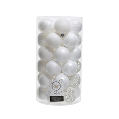 Decoris Shatterproof Baubles in Winter White (Pack of 37) image 0