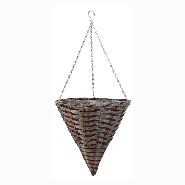 Smart Garden Pinto Faux Rattan Hanging Cone (14-inch) image 1