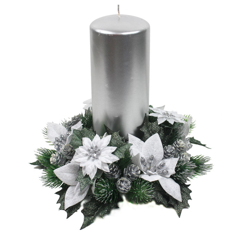 Peggy Wilkins Poinsettia Sparkle Candle Ring image 0