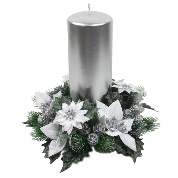 Peggy Wilkins Poinsettia Sparkle Candle Ring image 0