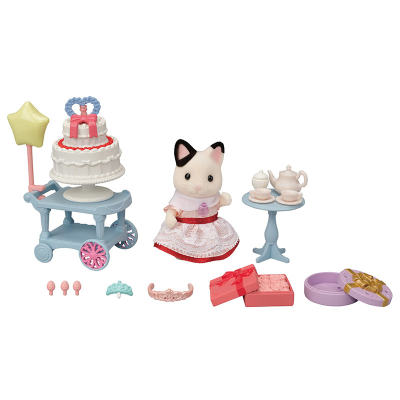 Sylvanian Families Party Time Playset - Tuxedo Cat Girl image 0