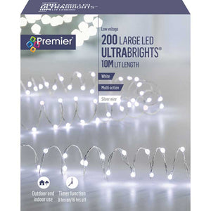 Premier 200 Multi-Action Large LED ULTRABRIGHTS with Timer - White image 1