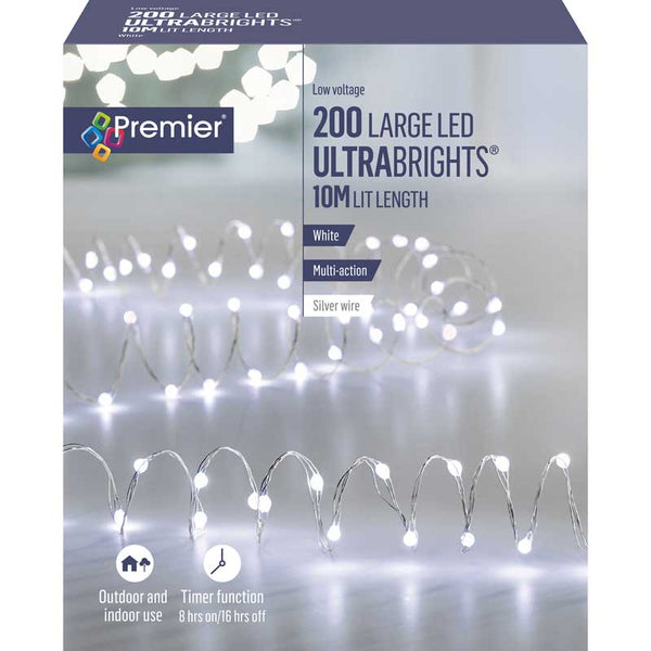 Premier 200 Multi-Action Large LED ULTRABRIGHTS with Timer - White image 1