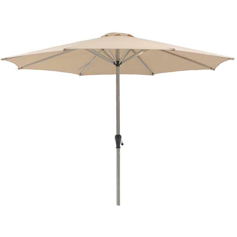 Bramblecrest 3m Round Brushed Aluminium Crank Handle Parasol, Sand image 0
