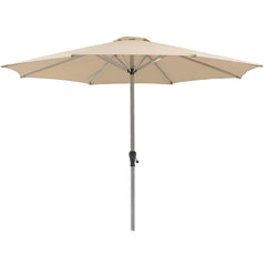 Bramblecrest 3m Round Brushed Aluminium Crank Handle Parasol, Sand image 0