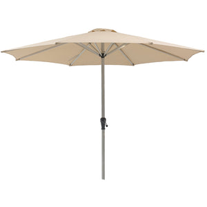 Bramblecrest 3m Round Brushed Aluminium Crank Handle Parasol, Sand image 0