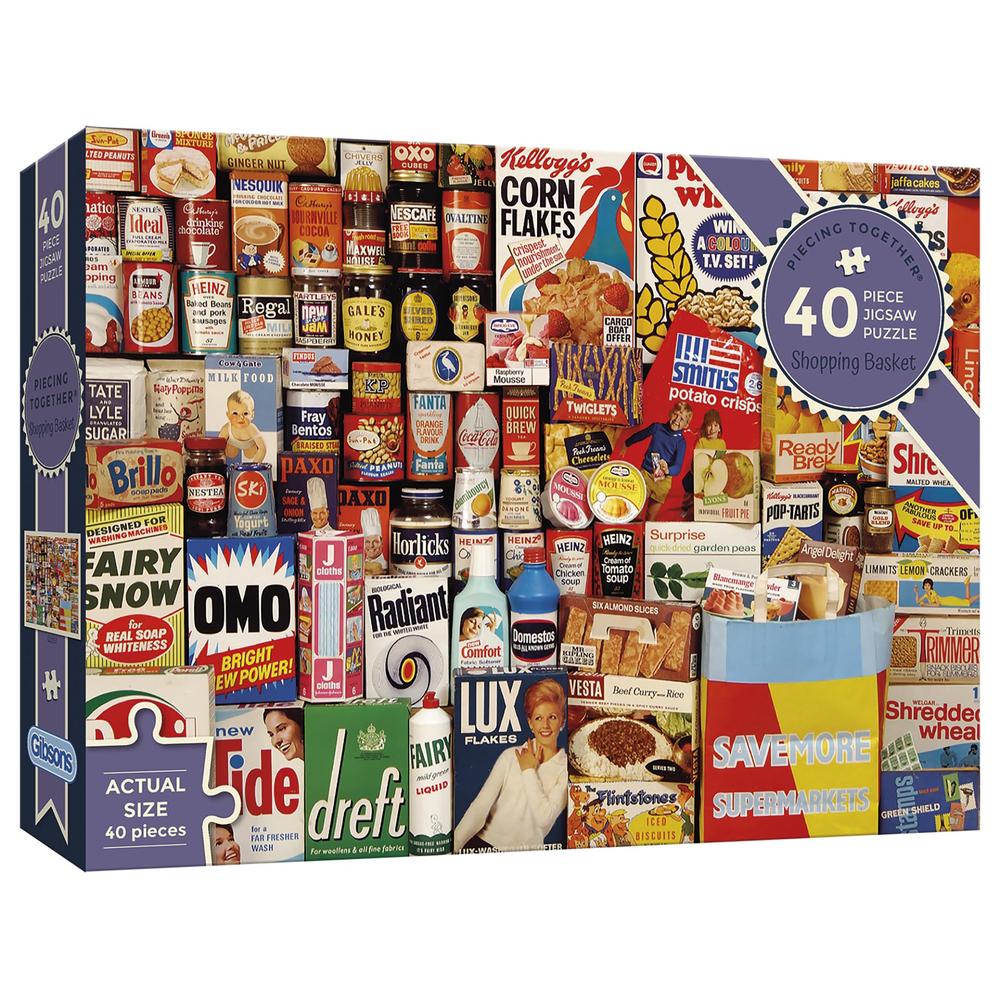 Gibsons Shopping Basket 40 XL Piece Jigsaw Puzzle - Piecing Together image 0