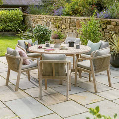 Kettler Cora 6 Seat Wooden Dining Set with Round Table image 0