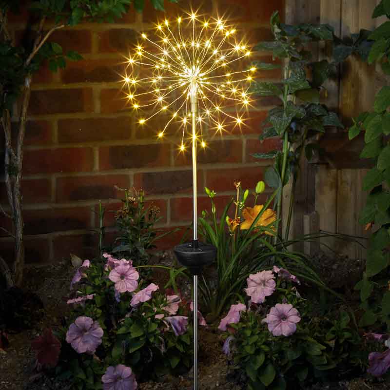 Smart Solar Warm White Starburst Stake Light image 0