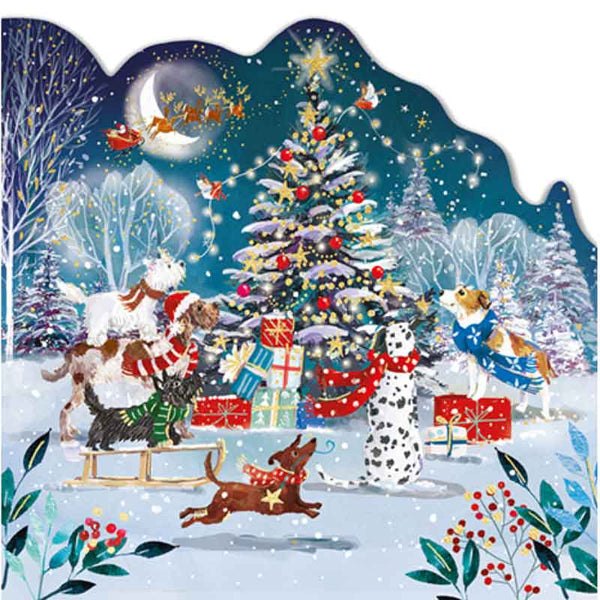 Ling Design Large Premium Die Cut Christmas Cards - Magical Tree (Pack of 10) image 0
