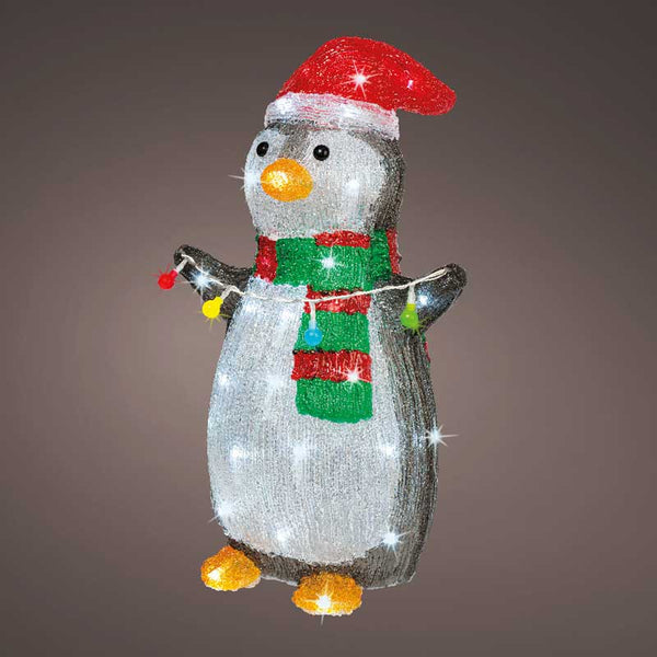 Lumineo LED Flashing Colourful Acrylic Penguin (45cm) image 1