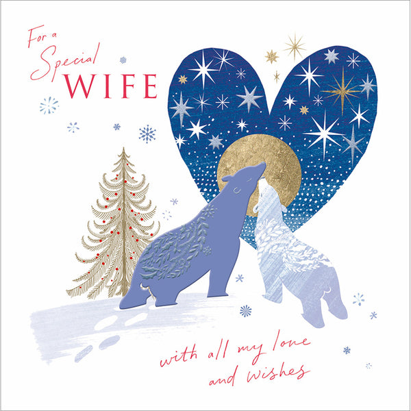 Woodmansterne Polar Bears Wife Christmas Card image 0