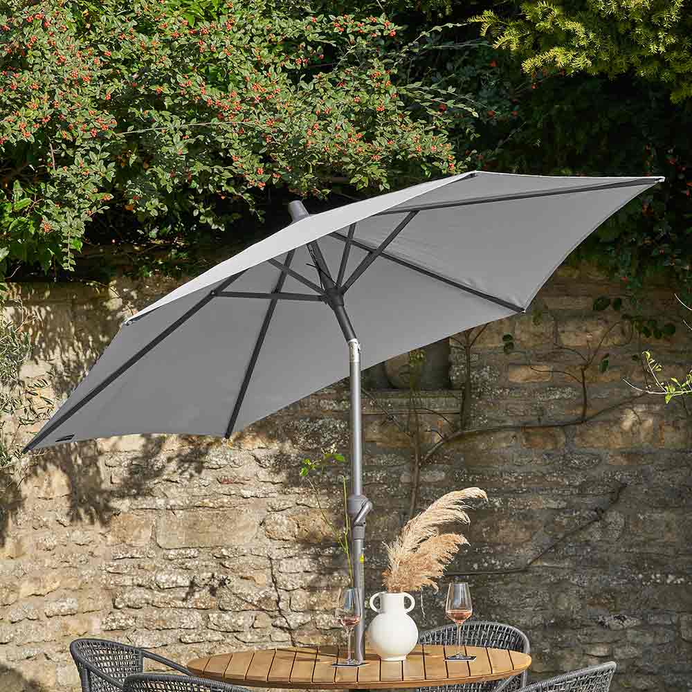 Platinum Riva 2.5m Round Crank & Tilt Parasol – Luna Grey image 0