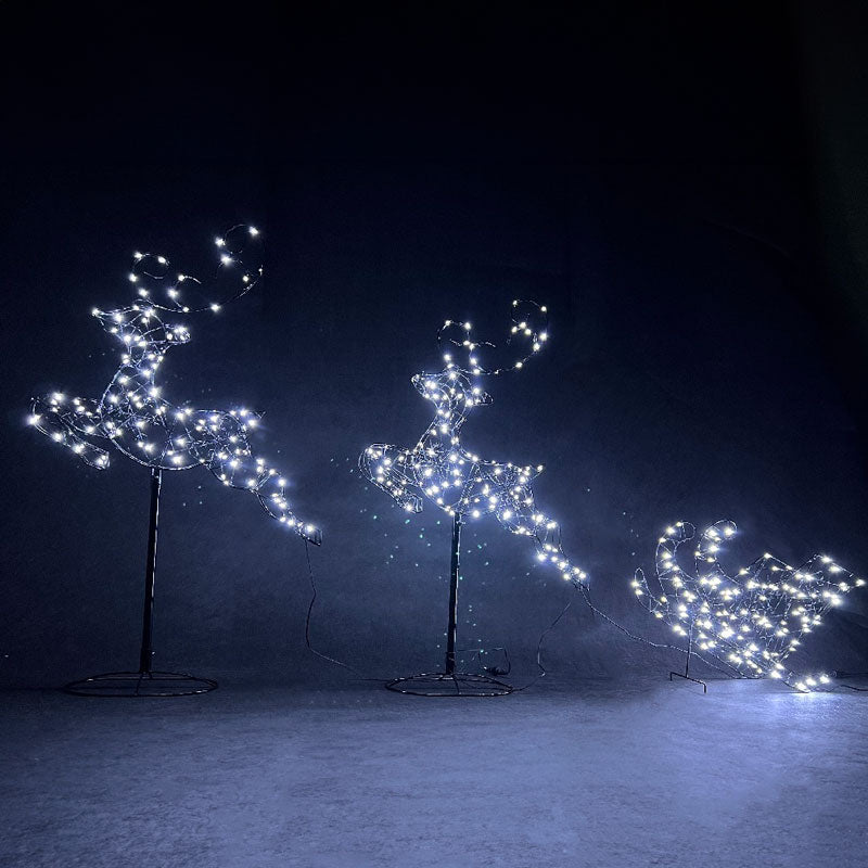 NOMA Black Frame Duo-Bulb Two Reindeer &amp; Sleigh image 0