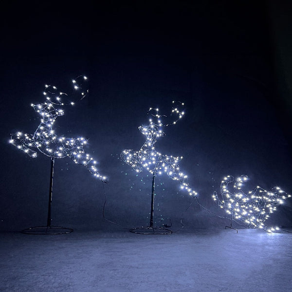 NOMA Black Frame Duo-Bulb Two Reindeer &amp; Sleigh image 0