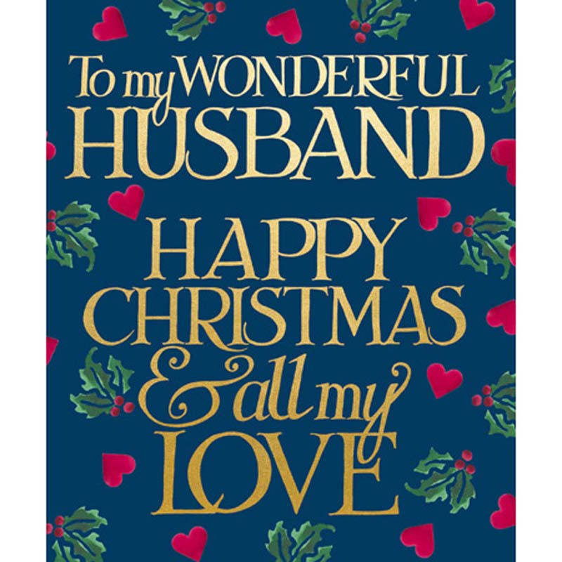 Woodmansterne Husband Heart & Holly Christmas Card image 0