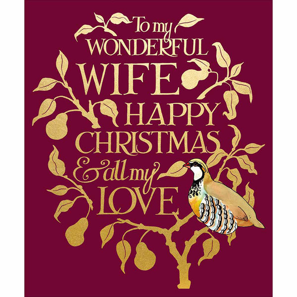 Woodmansterne Partridge In A Pear Tree Wife Christmas Card image 0