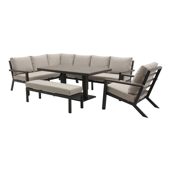 Bramblecrest Zurich L-Shape Modular Sofa Set in Anthracite with Height-Adjustable Table (Long Right) image 3