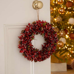 Festive Red Leaf Wreath image 3