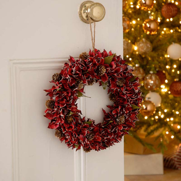 Festive Red Leaf Wreath image 3