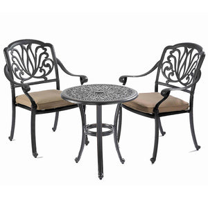 Hartman Amalfi Garden Bistro Set in Bronze with Amber Cushions image 4