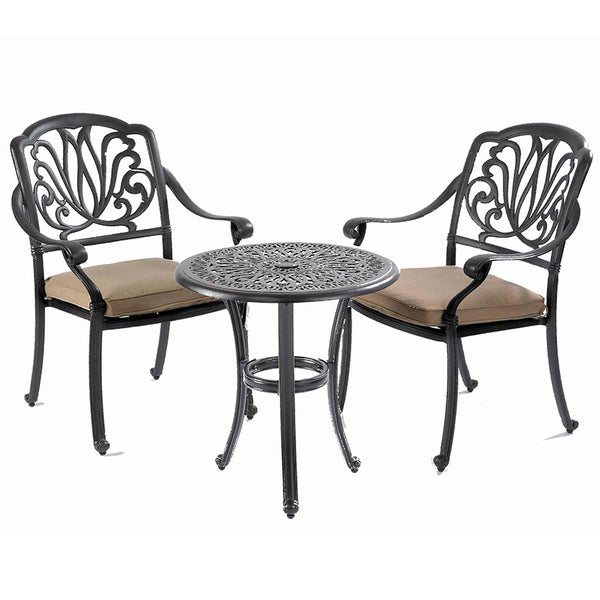 Hartman Amalfi Garden Bistro Set in Bronze with Amber Cushions image 4
