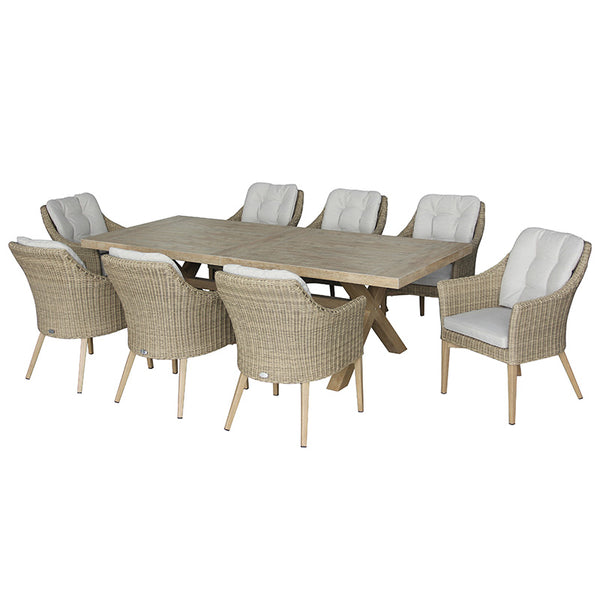 Bramblecrest Fairford Rectangular Dining Set with 8 Deluxe Vogue Armchairs image 0