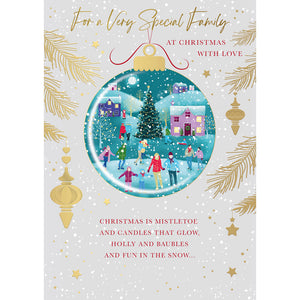 Words N Wishes Christmas Bauble To the Family Christmas Card image 0