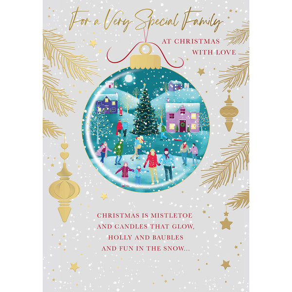 Words N Wishes Christmas Bauble To the Family Christmas Card image 0