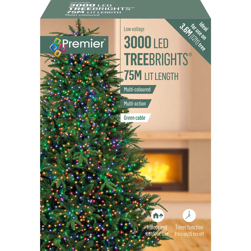 Premier 3000 Multi-Action LED TREEBRIGHTS with Timer - Multi-Coloured image 0