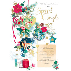 Words N Wishes Baubles Hanging from Christmas Foliage Christmas Card image 0