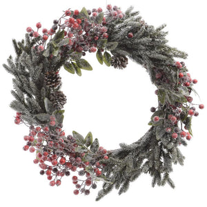 Everlands Frosted Red Berry Wreath image 0