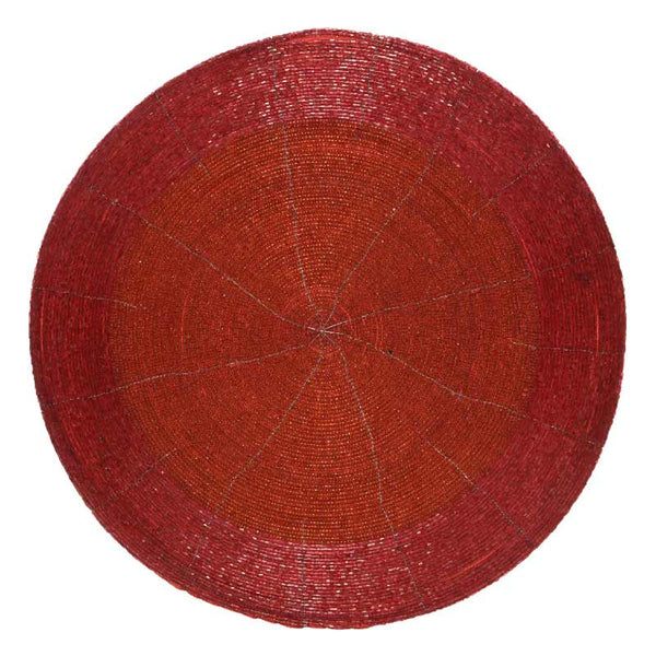 Decorative Beaded Placemat - Red image