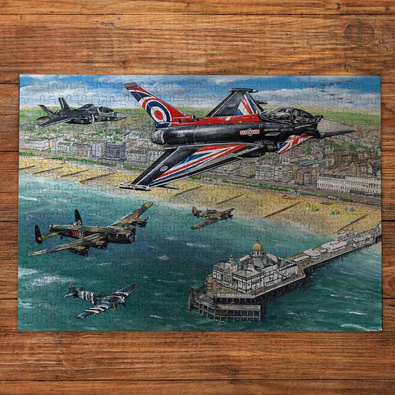 Gibsons Airshow Over Eastbourne 500 Piece Jigsaw Puzzle image 0
