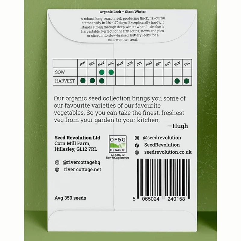 River Cottage Organic Seeds – Leek ‘Giant Winter’ (1 Packet) image 0