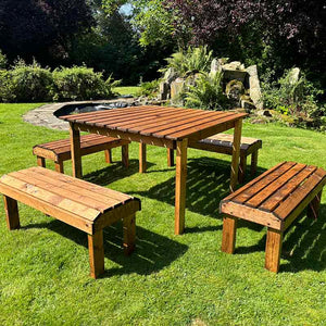 Charles Taylor Knights 8-Seater Square Wooden Garden Dining Set (Requires Assembly) image 0