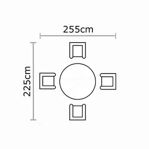Bramblecrest Tetbury Round 4 Seat Garden Bar Set in Nutmeg Rattan image 13
