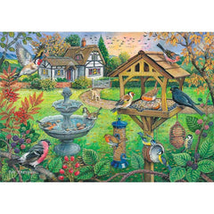 House of Puzzles Bird Table Big 500 Piece Jigsaw Puzzle image 0