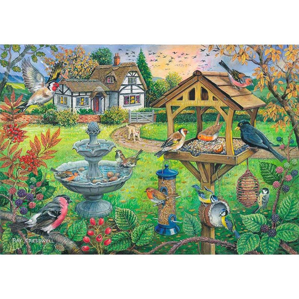 House of Puzzles Bird Table Big 500 Piece Jigsaw Puzzle image 0