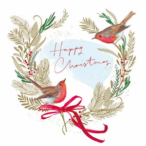Woodmansterne Robins Christmas Card image 0