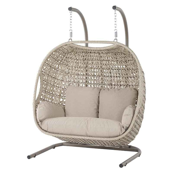 Bramblecrest Chedworth Double Hanging Cocoon in Sandstone Rattan image 4