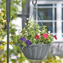 Smart Garden Faux Rattan Hanging Basket - Slate Grey (14 inch) image 0