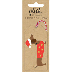 Glick Christmas Dachshund Kraft Gift Tags (Pack of 6) image 0