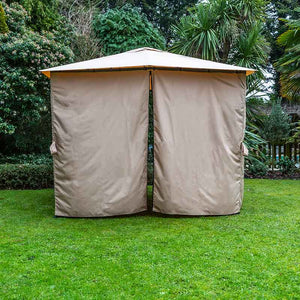 Eden Rectangular Gazebo with Curtains in Taupe (4m x 3m) image 2