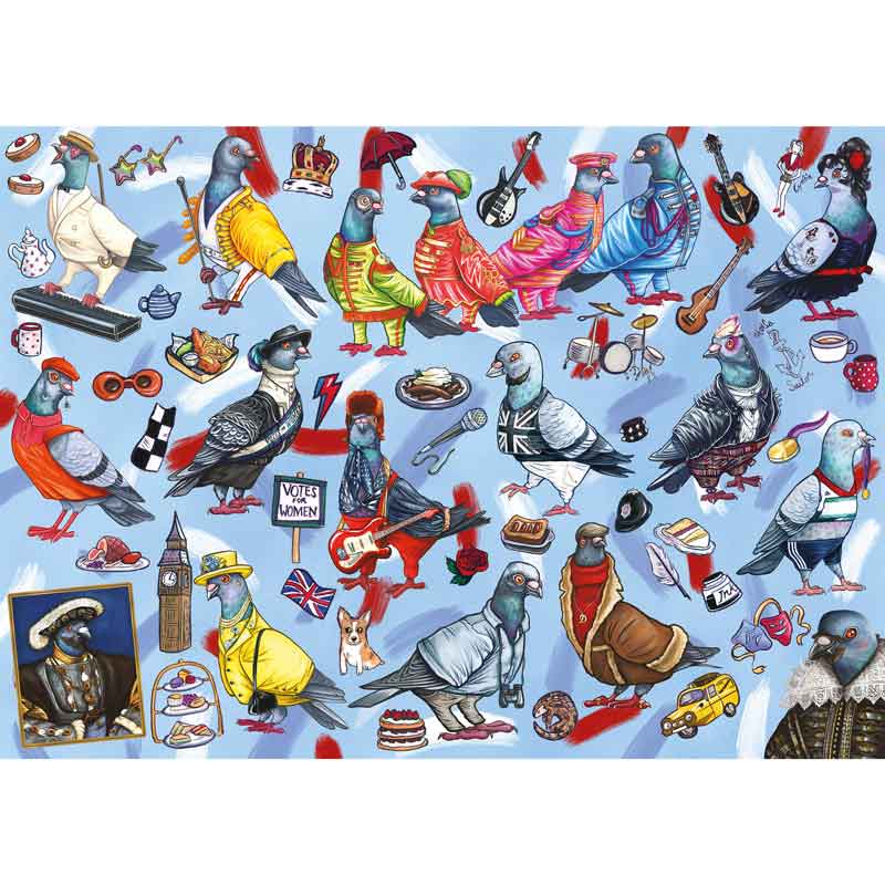 Gibsons Pigeons of Britain 1000 Piece Jigsaw Puzzle image 0