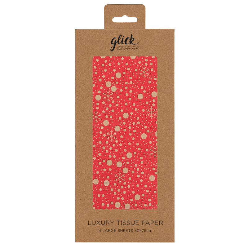 Glick Magical Christmas Red Luxury Tissue Paper (Pack of 4) image 0