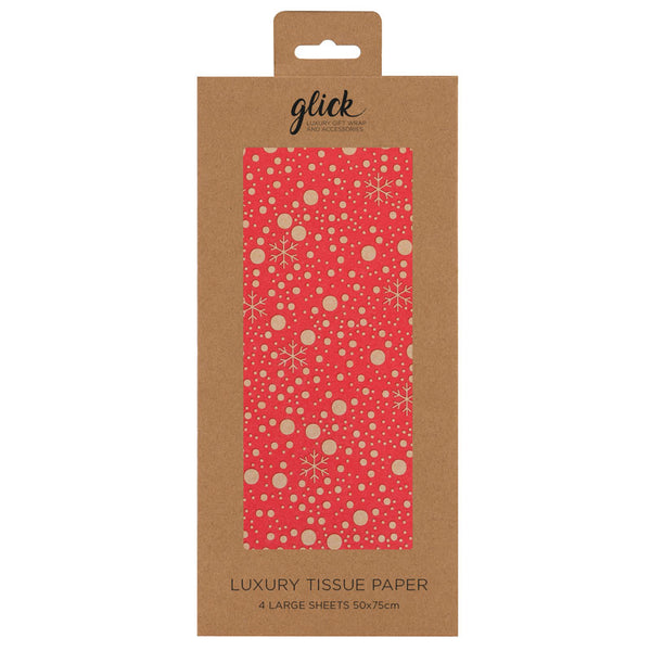 Glick Magical Christmas Red Luxury Tissue Paper (Pack of 4) image 0
