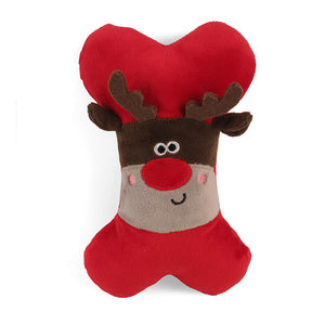 Zoon Squeaky RudyBone Plush Dog Toy image 0